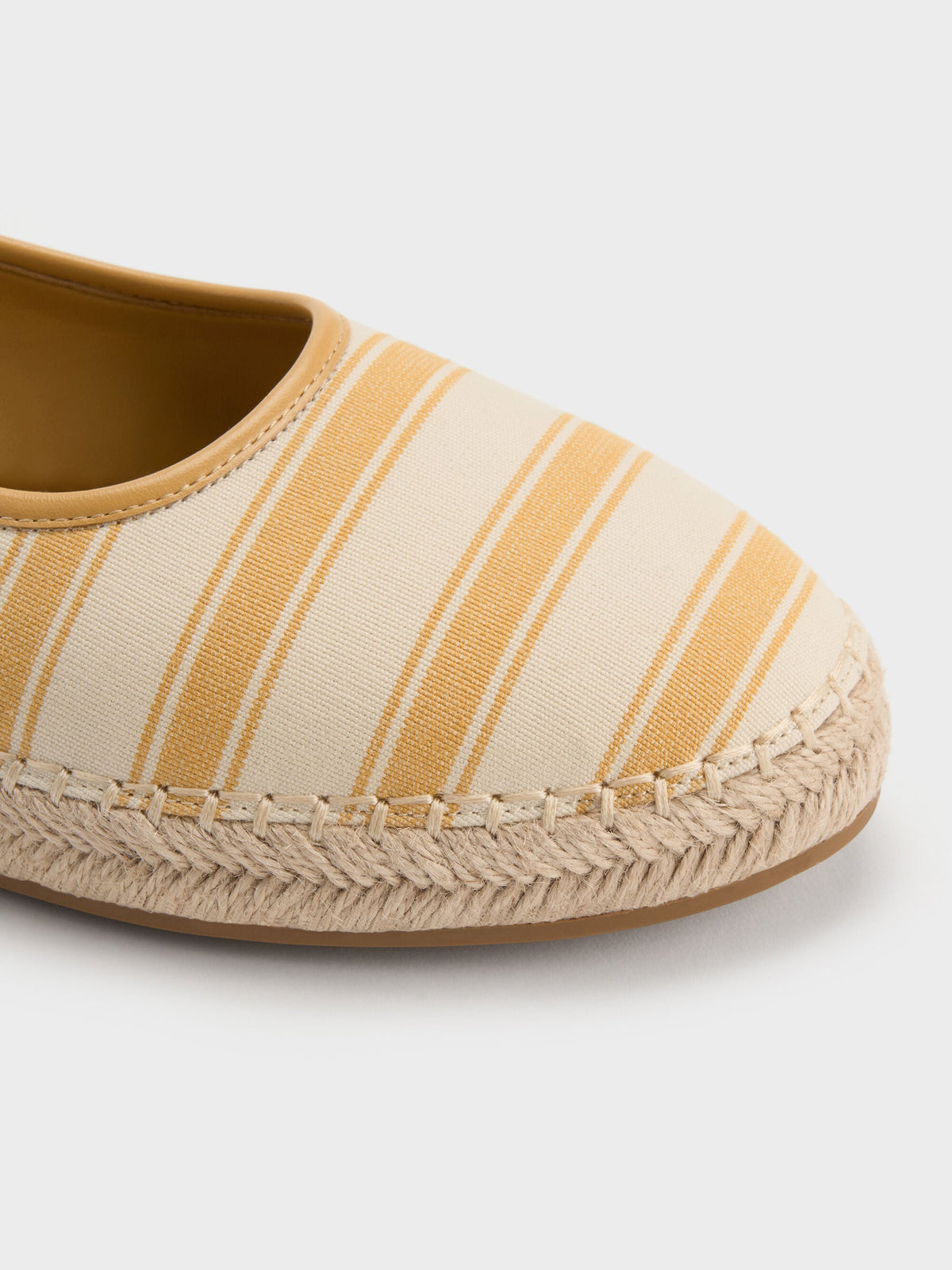 CHARLES & KEITH Signature / Striped Mary Jane Espadrille Mules - Yellow