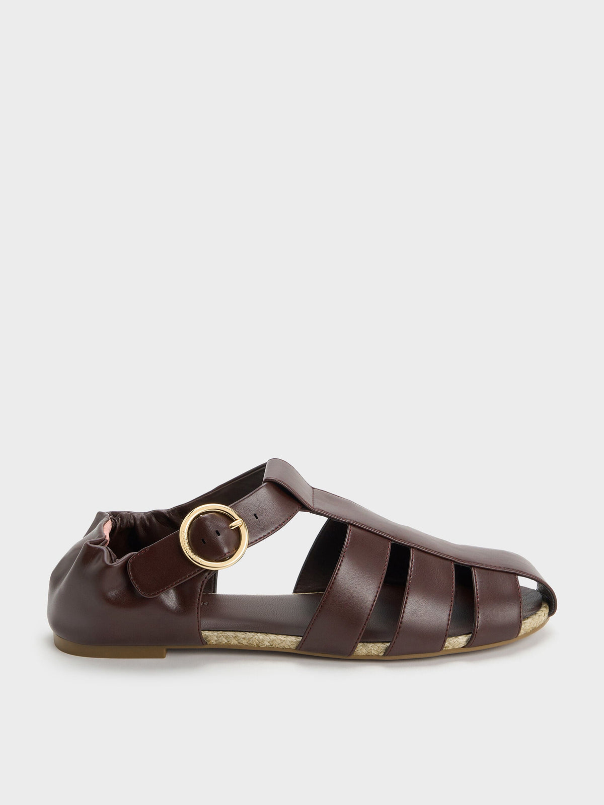 CHARLES & KEITH Best Seller / Caged Flat Espadrilles - Maroon