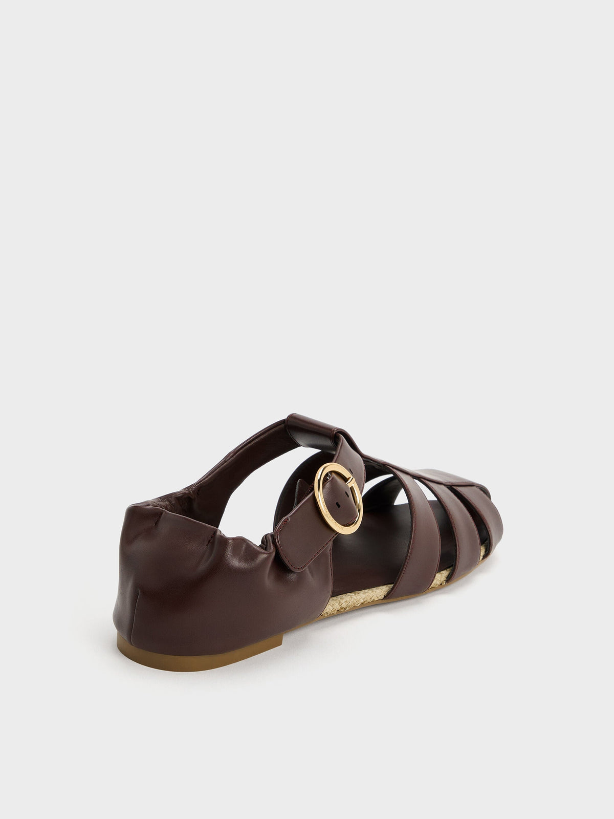 CHARLES & KEITH Best Seller / Caged Flat Espadrilles - Maroon