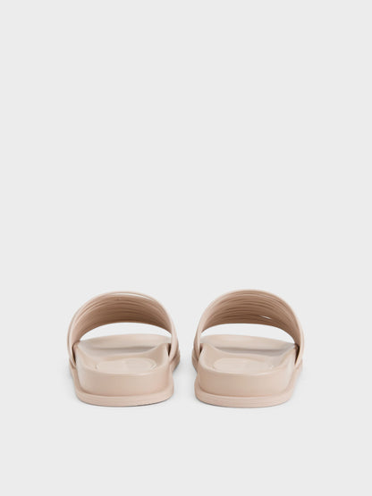 CHARLES & KEITH New / Fianna Strappy Slide Sandals - Beige