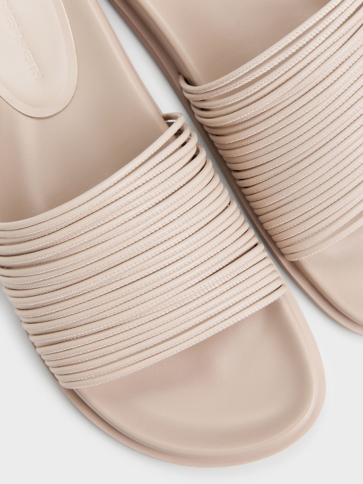 CHARLES & KEITH New / Fianna Strappy Slide Sandals - Beige
