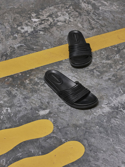 CHARLES & KEITH Signature / Fianna Strappy Slide Sandals - Black