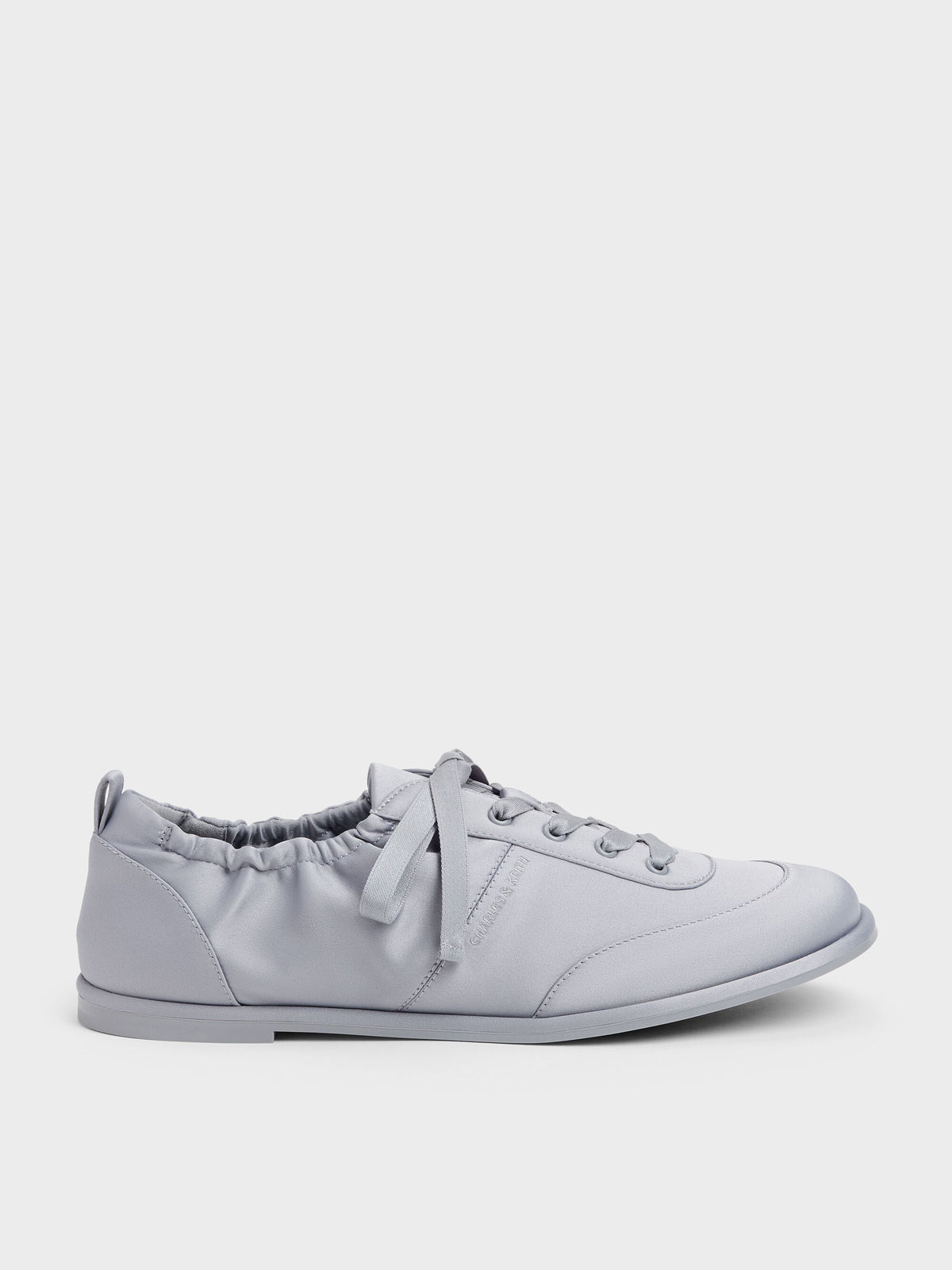 CHARLES & KEITH Everyday / Satin Ruched Sneakers - Grey