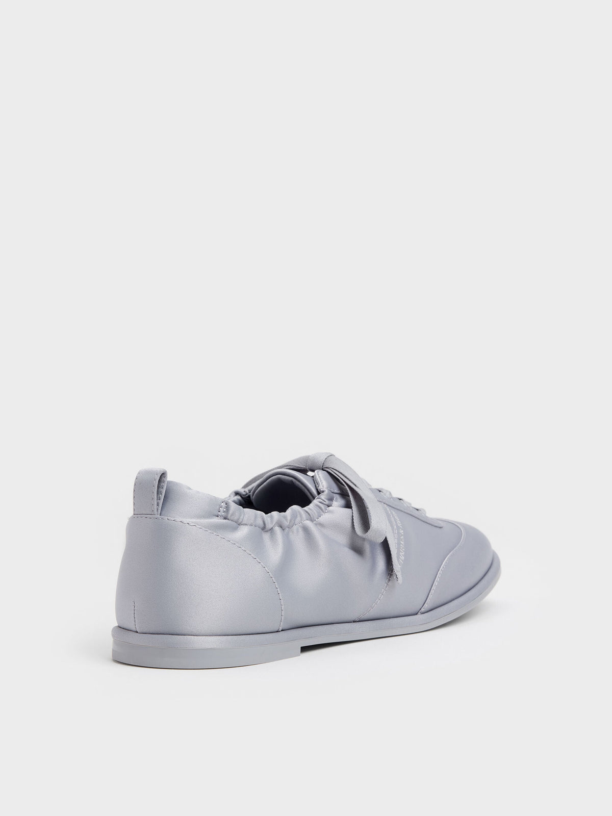 CHARLES & KEITH Everyday / Satin Ruched Sneakers - Grey