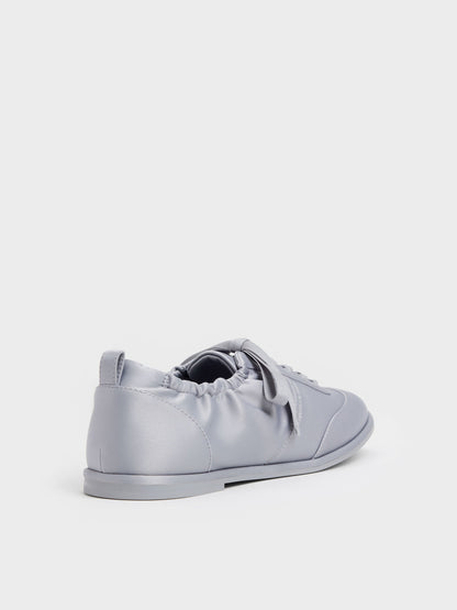 CHARLES & KEITH Everyday / Satin Ruched Sneakers - Grey