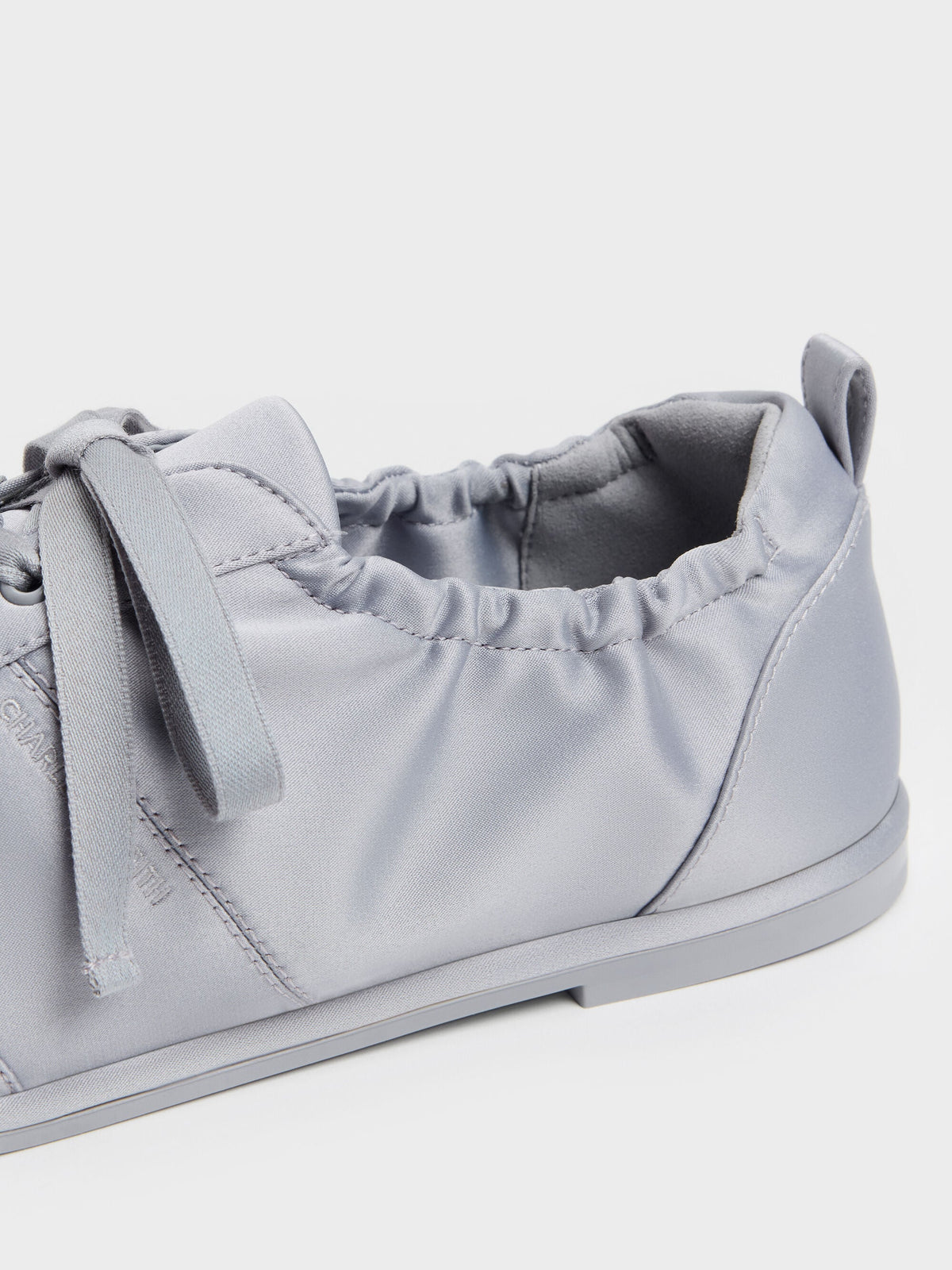 CHARLES & KEITH Everyday / Satin Ruched Sneakers - Grey