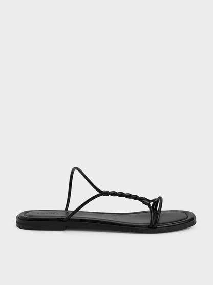 CHARLES & KEITH Special Offer / Fianna Twist-Strap Slide Sandals - Black