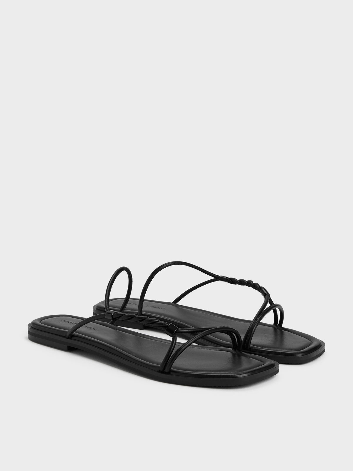 CHARLES & KEITH Special Offer / Fianna Twist-Strap Slide Sandals - Black