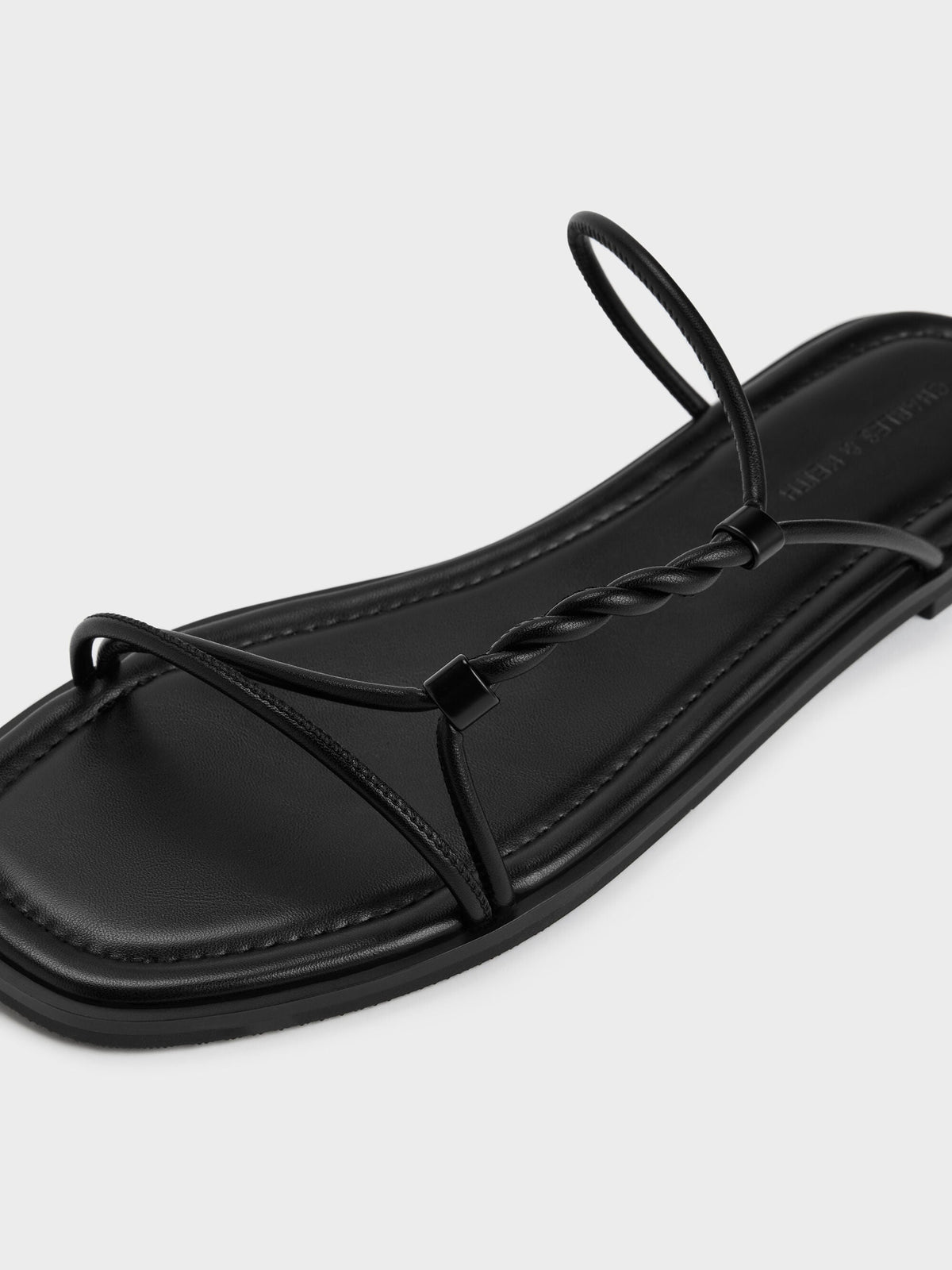 CHARLES & KEITH Special Offer / Fianna Twist-Strap Slide Sandals - Black