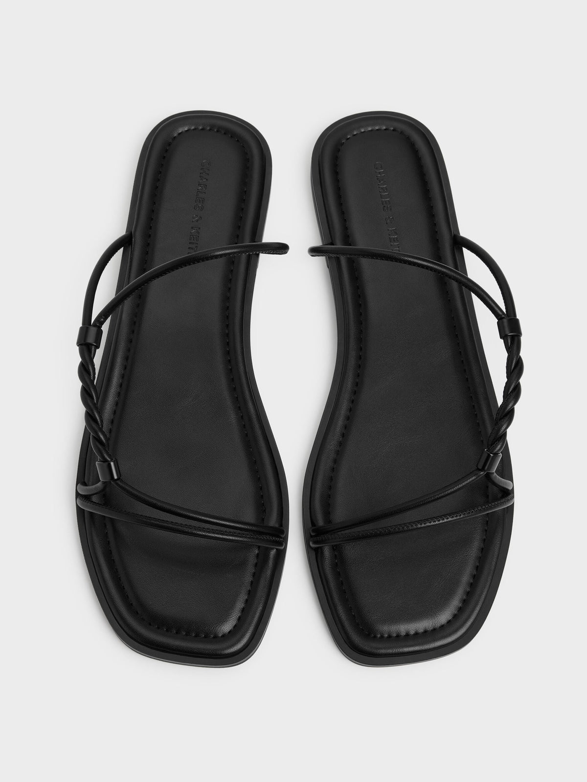 CHARLES & KEITH Special Offer / Fianna Twist-Strap Slide Sandals - Black