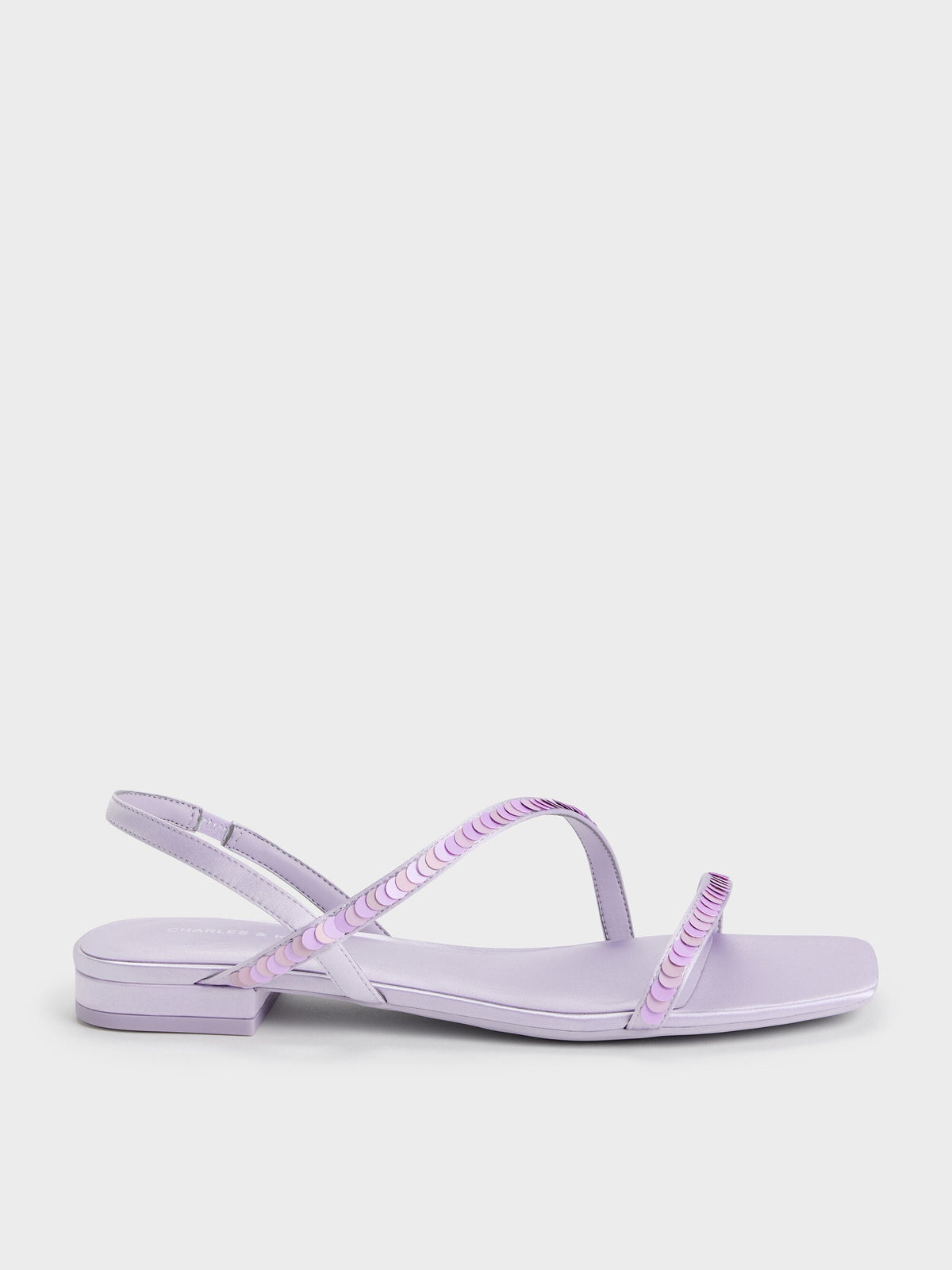 CHARLES & KEITH Great Value / Briella Sequinned Strappy Sandals - Lilac