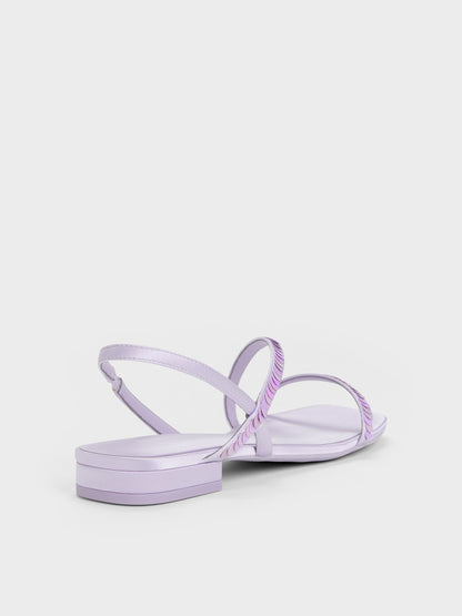 CHARLES & KEITH Great Value / Briella Sequinned Strappy Sandals - Lilac
