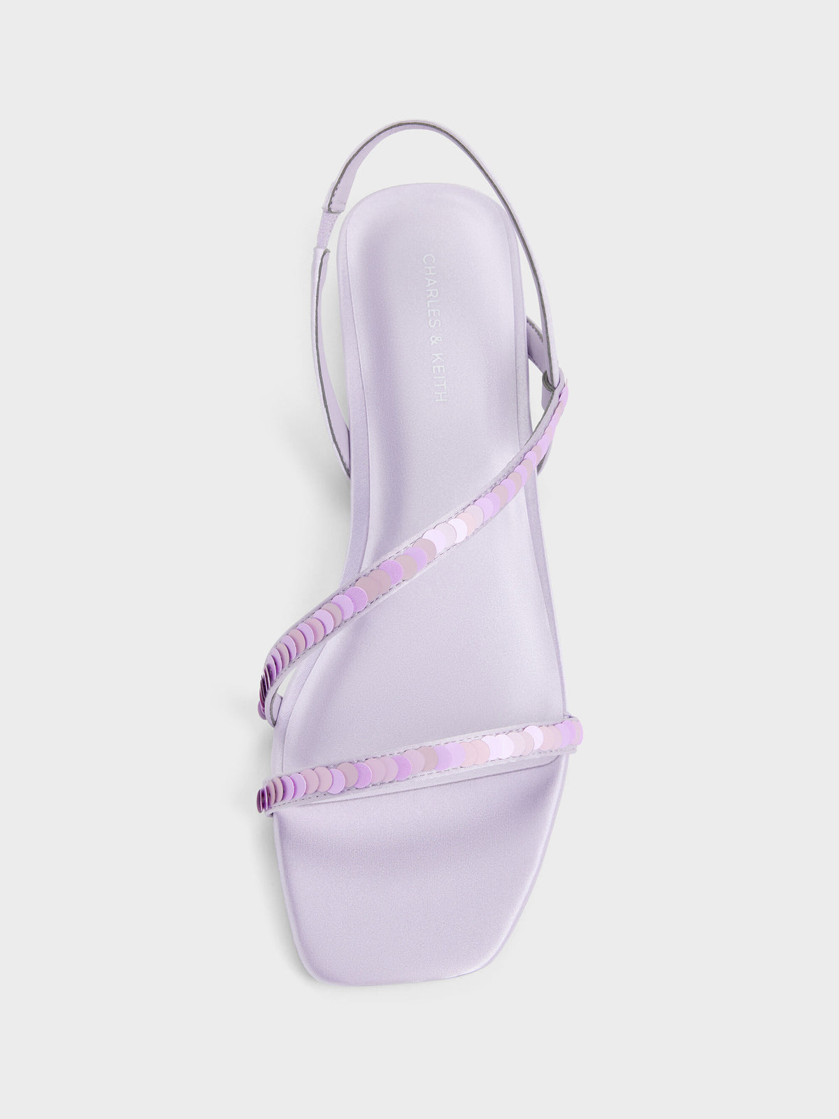 CHARLES & KEITH Great Value / Briella Sequinned Strappy Sandals - Lilac