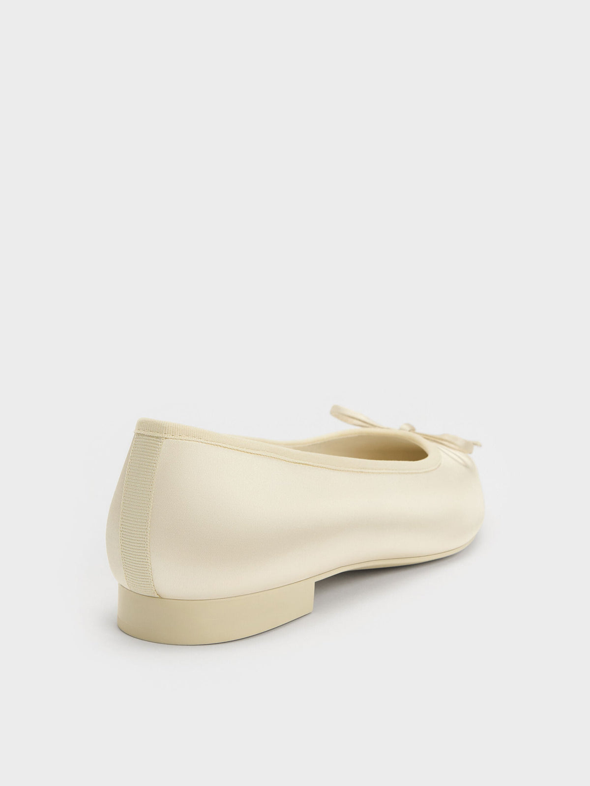 CHARLES & KEITH Everyday / Briella Satin Cap-Toe Flats - Cream