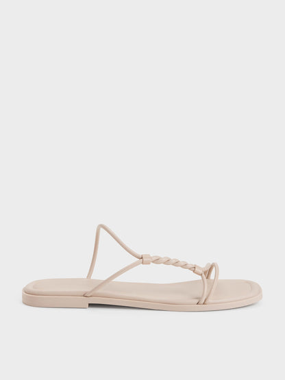 CHARLES & KEITH Best Price / Fianna Twist-Strap Slide Sandals - Beige