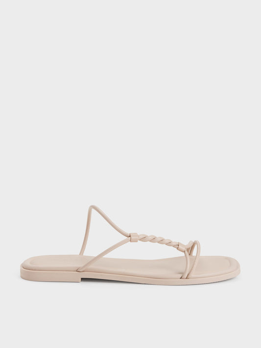 CHARLES & KEITH Best Price / Fianna Twist-Strap Slide Sandals - Beige