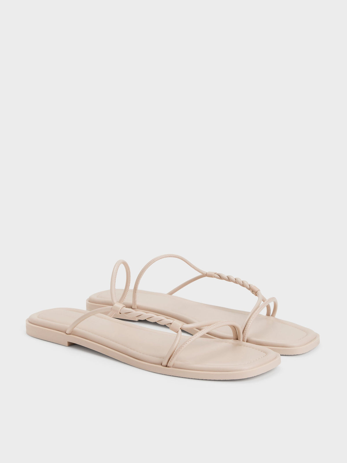 CHARLES & KEITH Best Price / Fianna Twist-Strap Slide Sandals - Beige