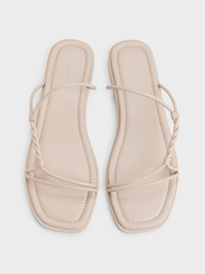 CHARLES & KEITH Best Price / Fianna Twist-Strap Slide Sandals - Beige