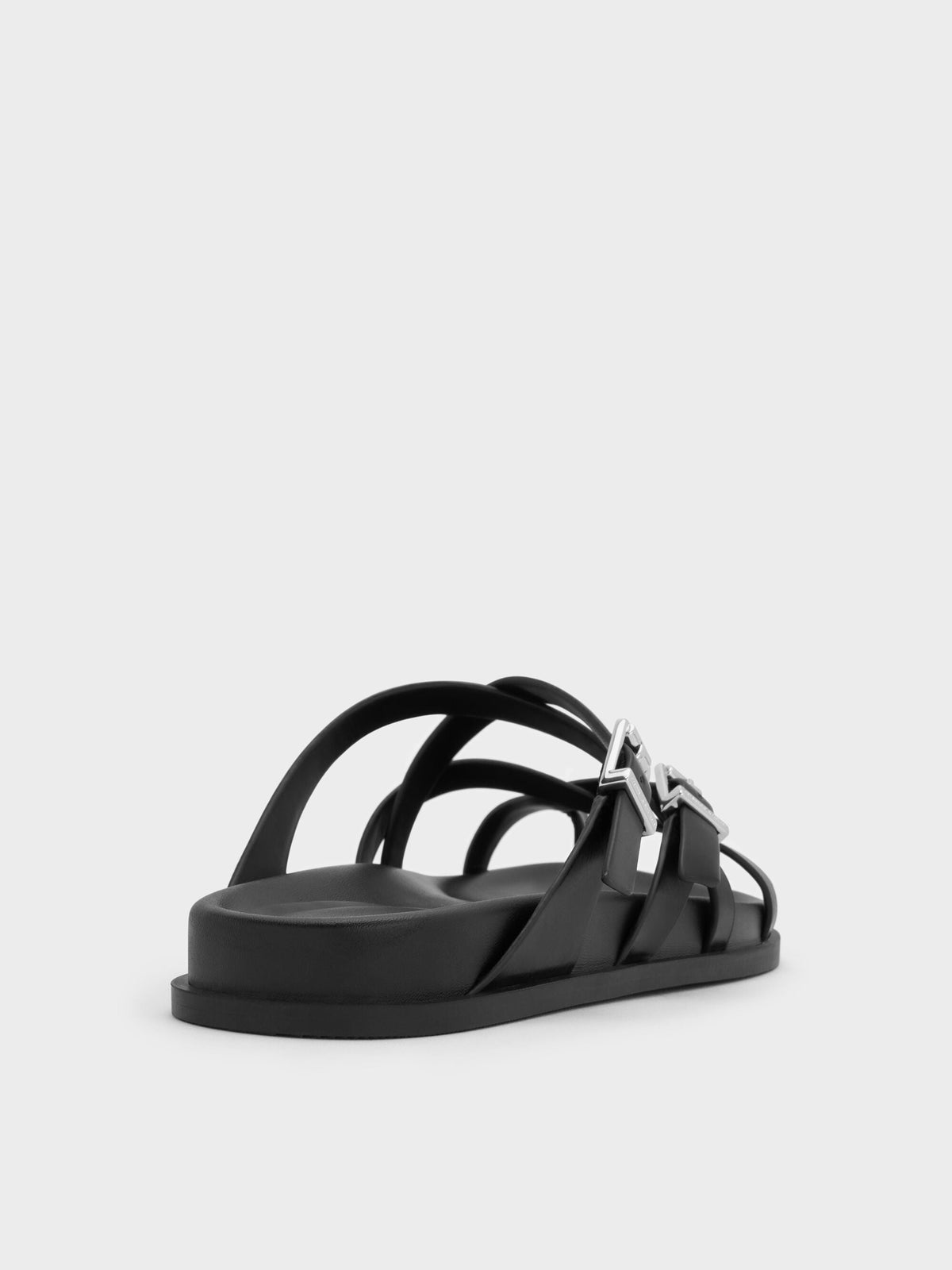 CHARLES & KEITH Customer Favorite / Crossover Toe-Ring Sandals - Black