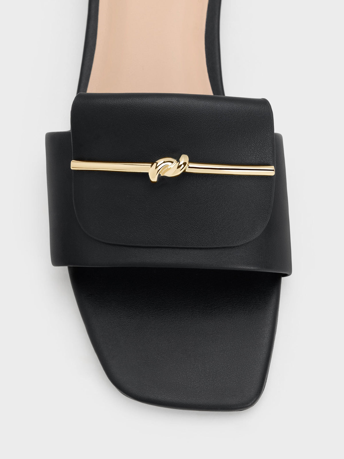 CHARLES & KEITH Recommended / Knotted Accent Slide Sandals - Black