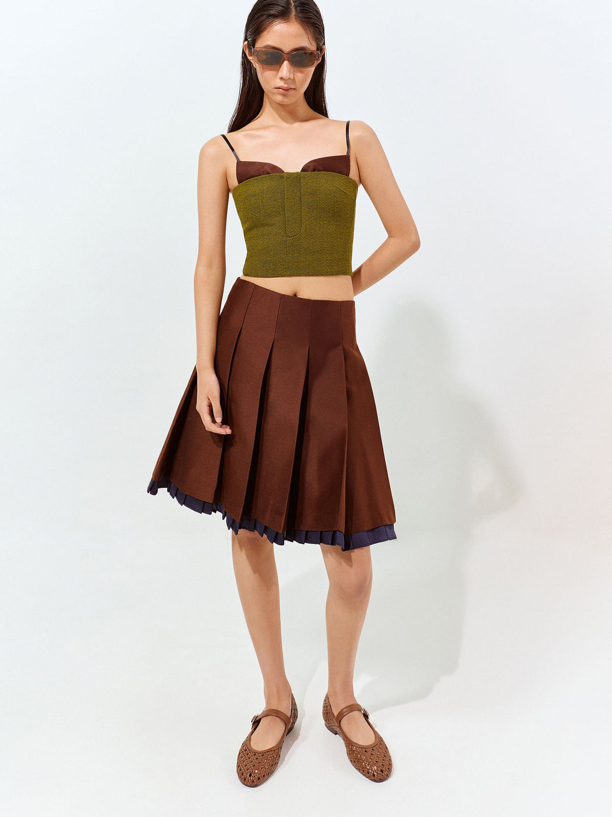 CHARLES & KEITH Featured / Woven Mary Jane Flats - Brown