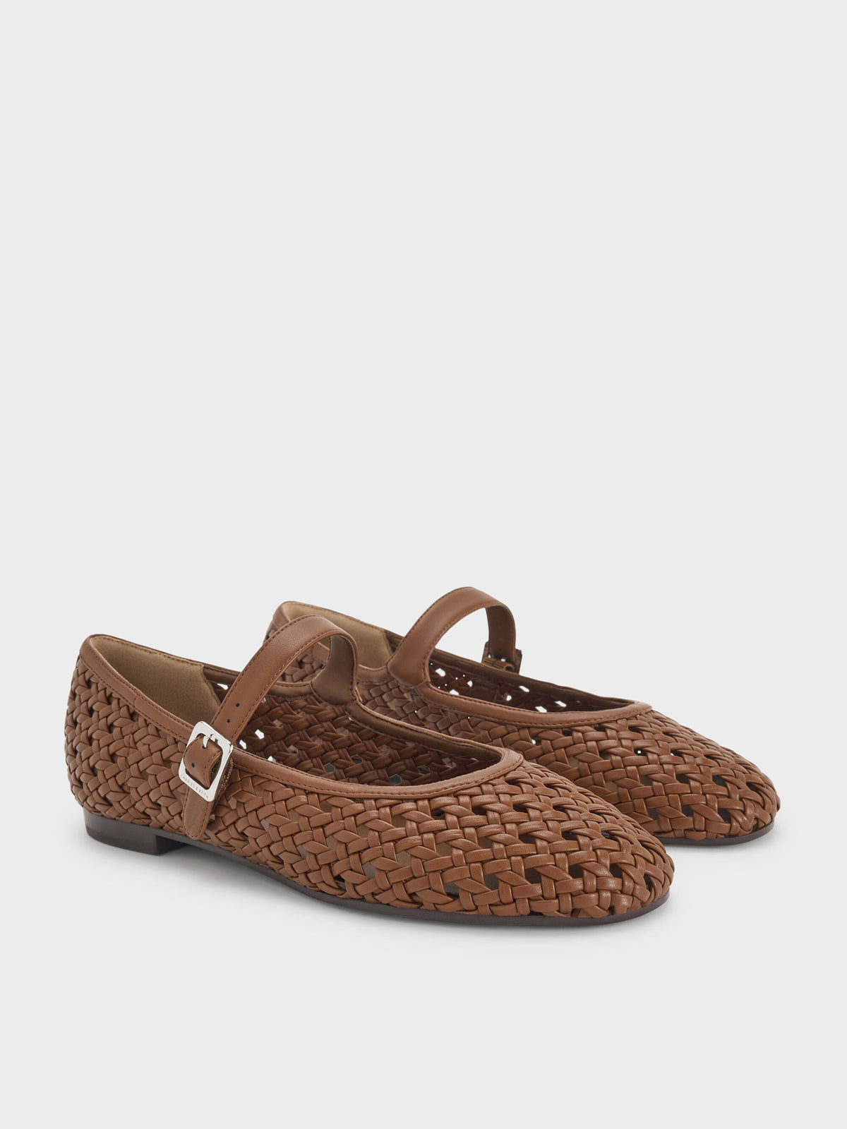 CHARLES & KEITH Featured / Woven Mary Jane Flats - Brown