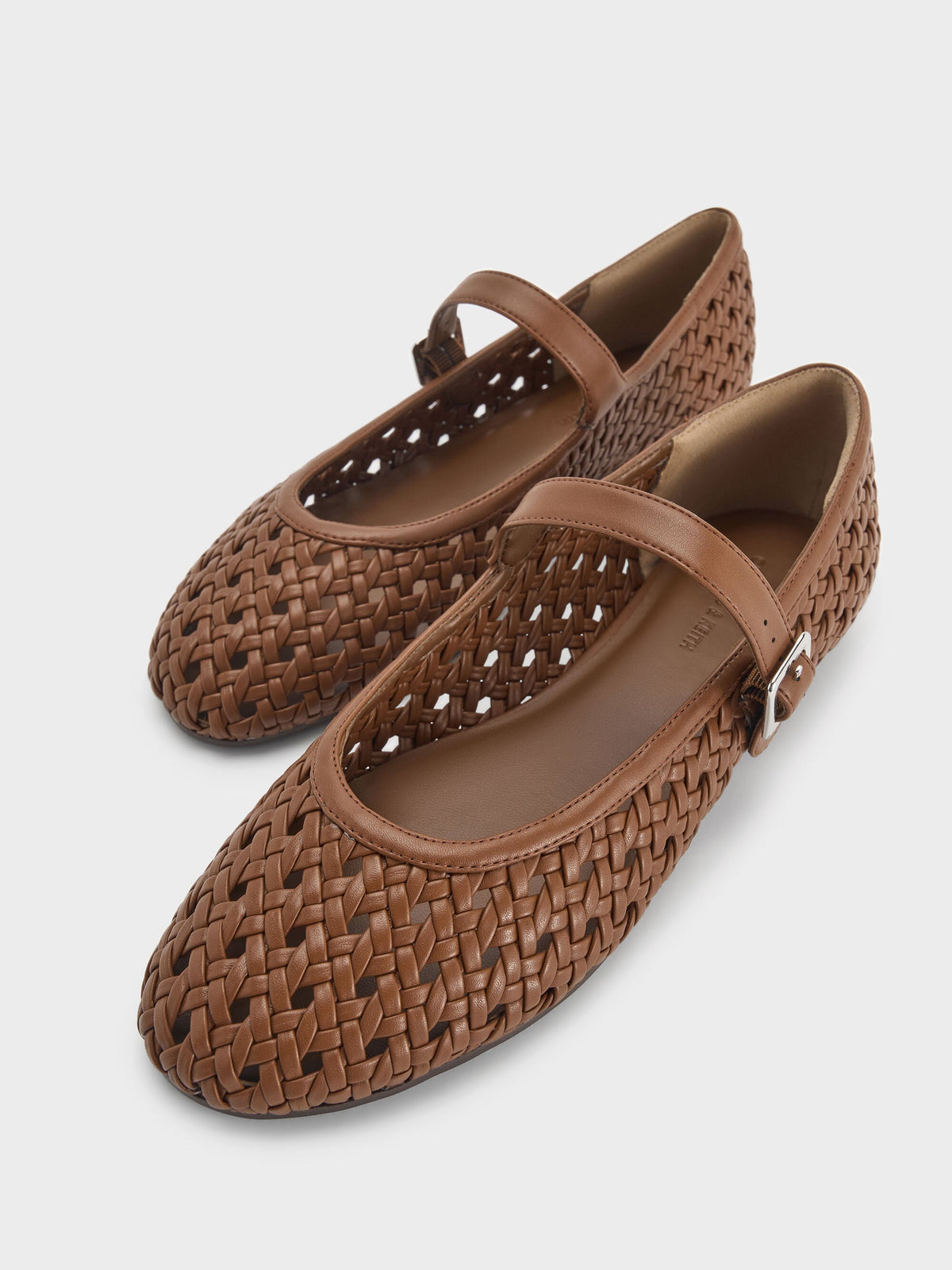 CHARLES & KEITH Featured / Woven Mary Jane Flats - Brown