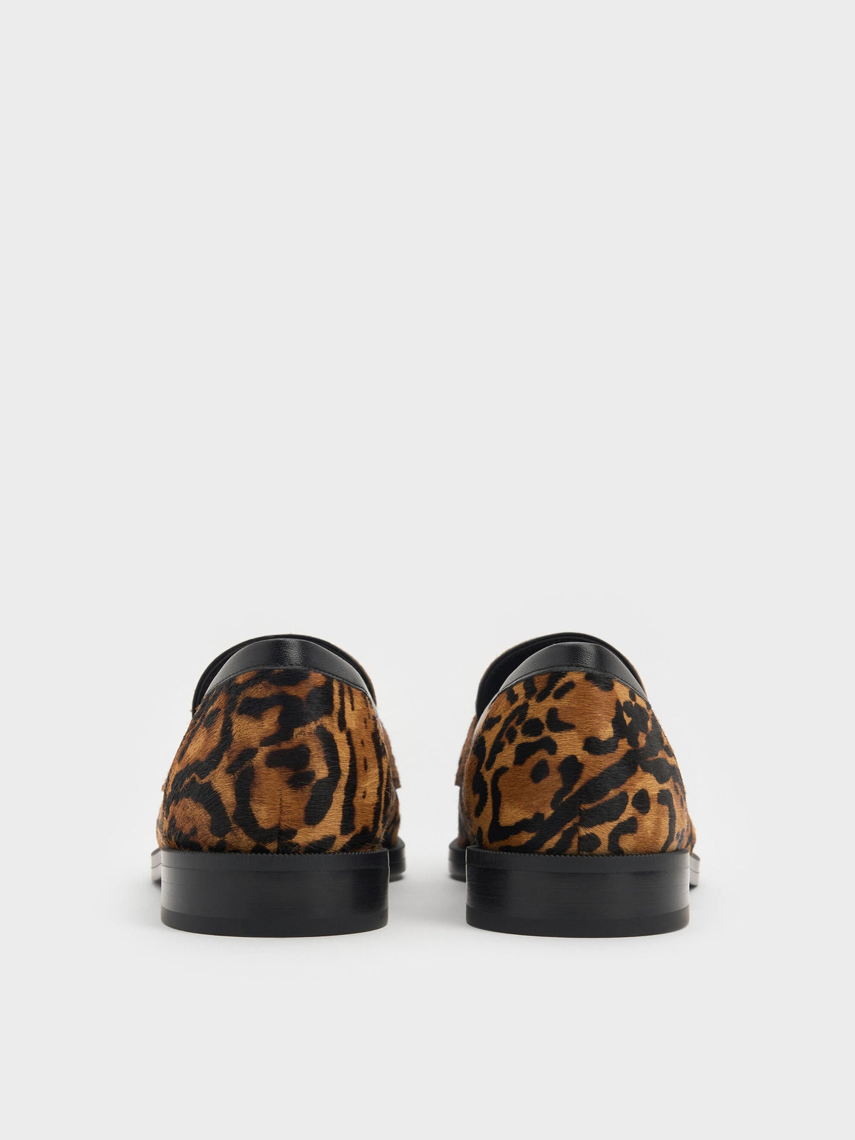 CHARLES & KEITH Popular / Georgina Calf Hair Leopard-Print Penny Loafers - Animal Print Brown