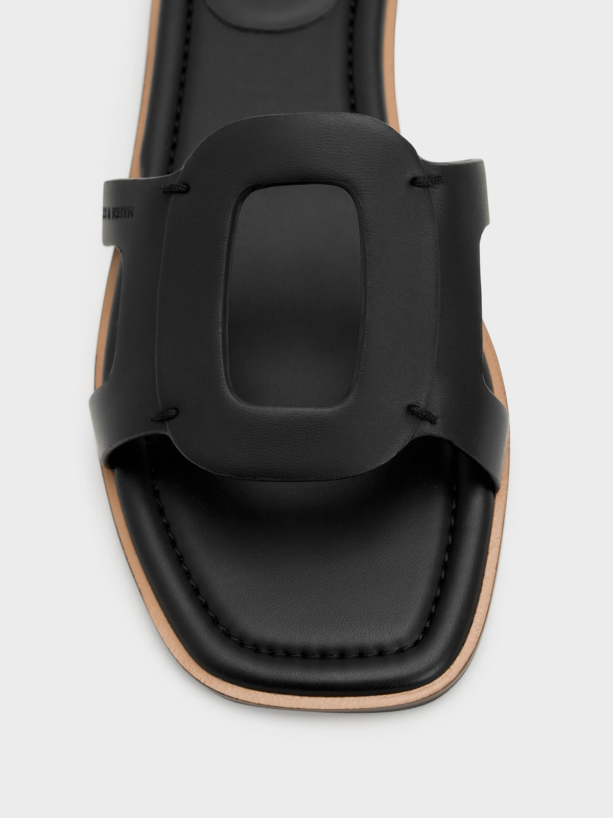 CHARLES & KEITH New / Easley Cut-Out Slide Sandals - Black