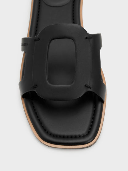 CHARLES & KEITH New / Easley Cut-Out Slide Sandals - Black