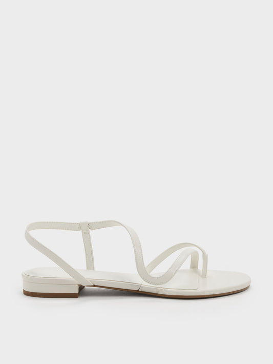 CHARLES & KEITH Popular / Arden Wavy Toe-Ring Sandals - Chalk