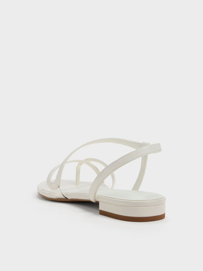 CHARLES & KEITH Popular / Arden Wavy Toe-Ring Sandals - Chalk