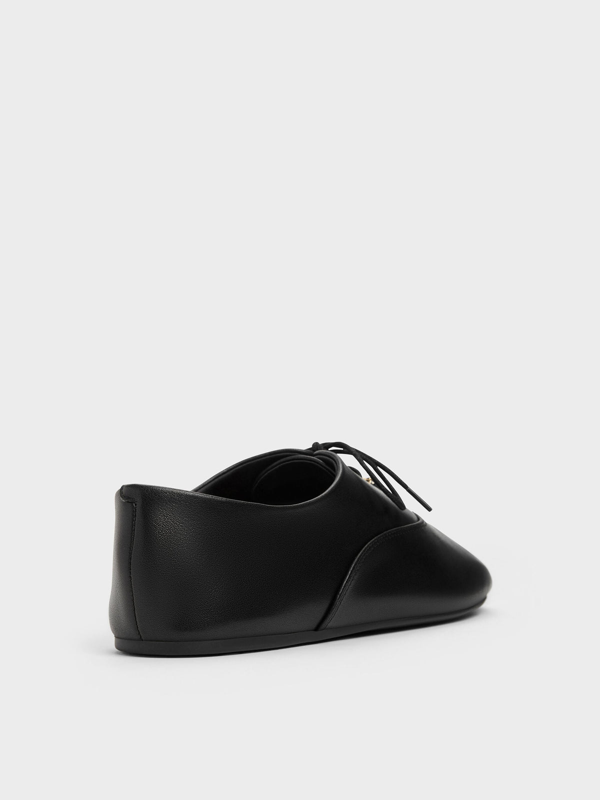 CHARLES & KEITH Recommended / Pippa Leather Derby Flats - Black