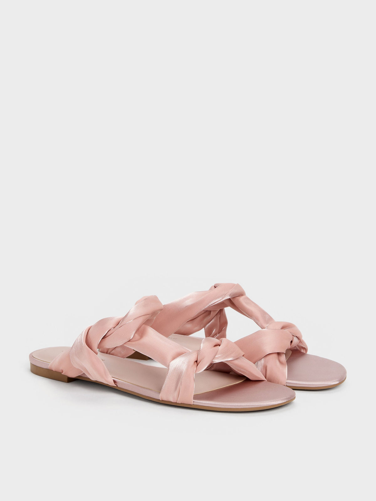 CHARLES & KEITH Value / Ruched-Strap Slide Sandals - Light Pink