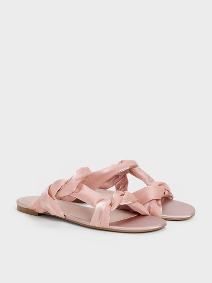 CHARLES & KEITH Value / Ruched-Strap Slide Sandals - Light Pink