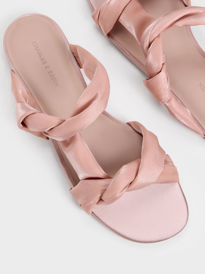 CHARLES & KEITH Value / Ruched-Strap Slide Sandals - Light Pink