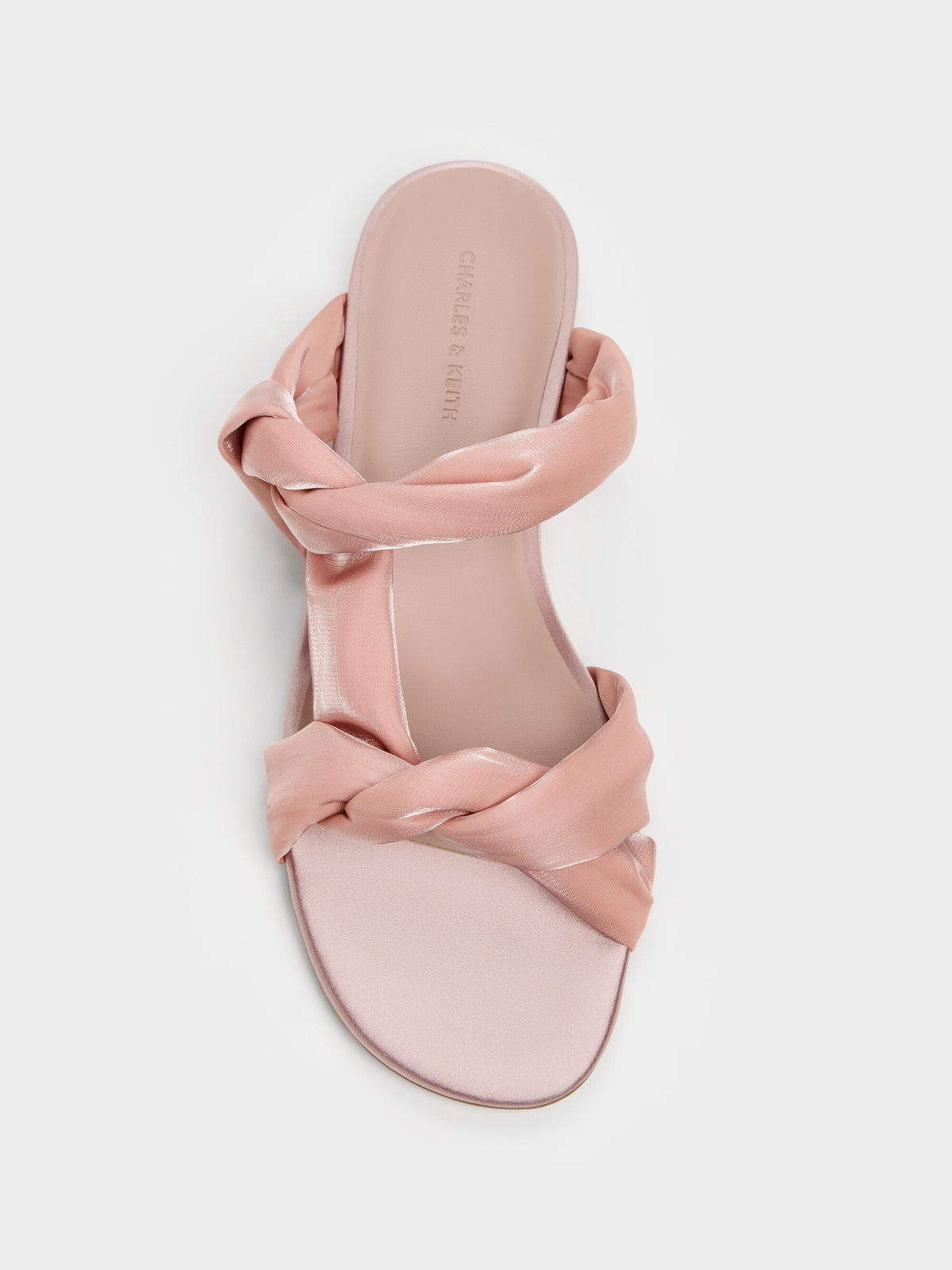 CHARLES & KEITH Value / Ruched-Strap Slide Sandals - Light Pink