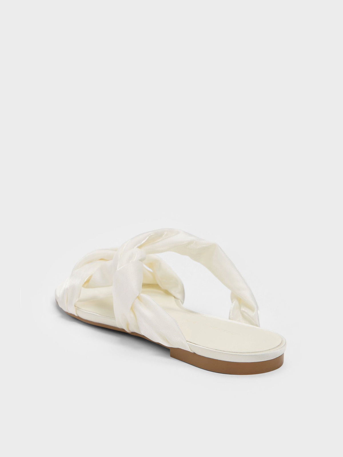 CHARLES & KEITH Great Value / Ruched-Strap Slide Sandals - White