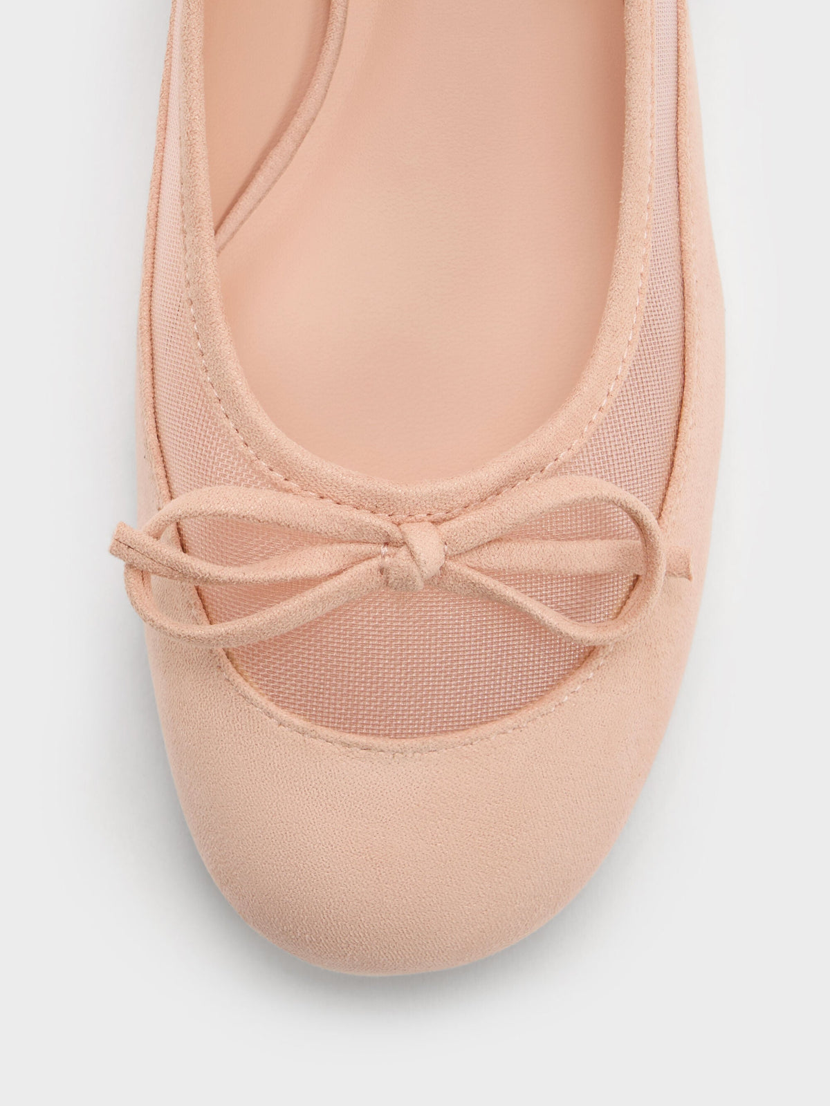 CHARLES & KEITH Customer Favorite / Mulligan Faux Suede & Mesh Mary Janes - Blush