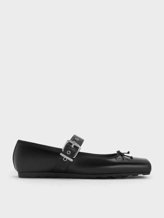 CHARLES & KEITH Everyday / Myler Bow Mary Janes - Black