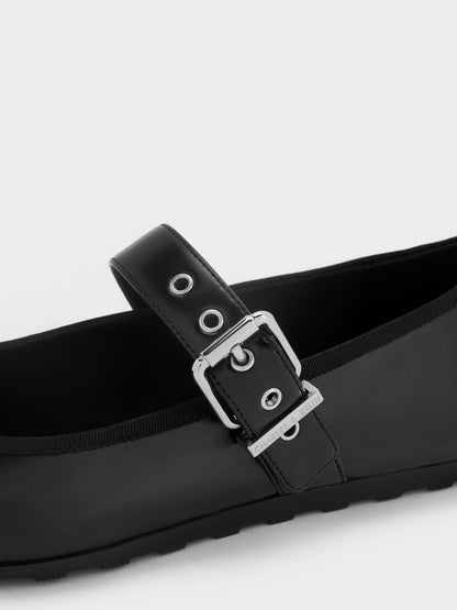 CHARLES & KEITH Everyday / Myler Bow Mary Janes - Black