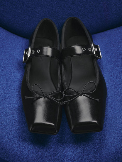 CHARLES & KEITH Everyday / Myler Bow Mary Janes - Black