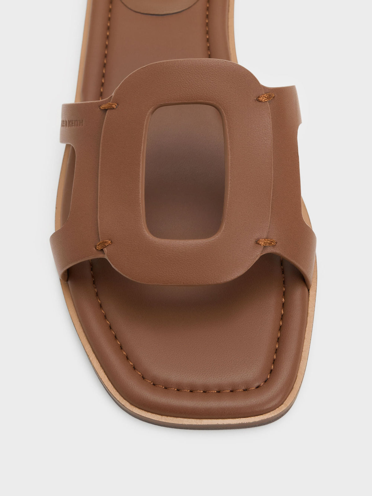 CHARLES & KEITH Trusted / Easley Cut-Out Slide Sandals - Caramel