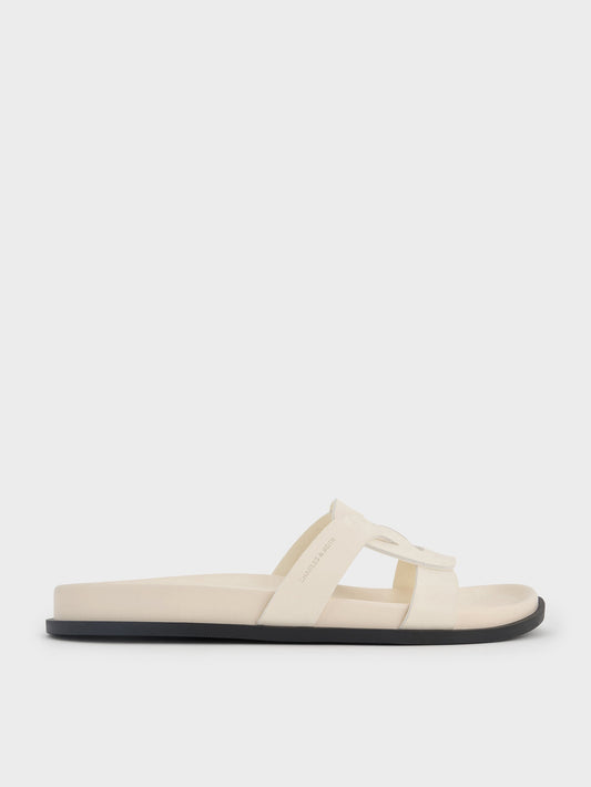 CHARLES & KEITH Exclusive / Fannie Interwoven Slide Sandals - Cream