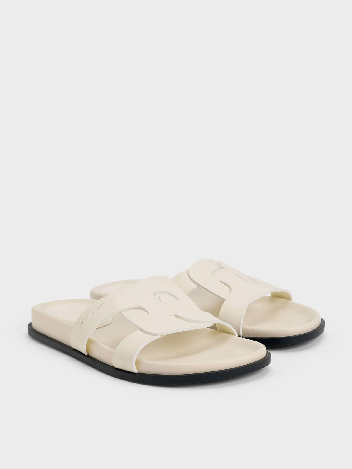 CHARLES & KEITH Exclusive / Fannie Interwoven Slide Sandals - Cream