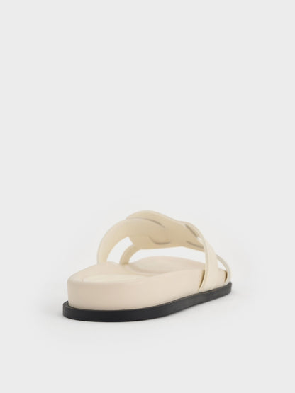 CHARLES & KEITH Exclusive / Fannie Interwoven Slide Sandals - Cream