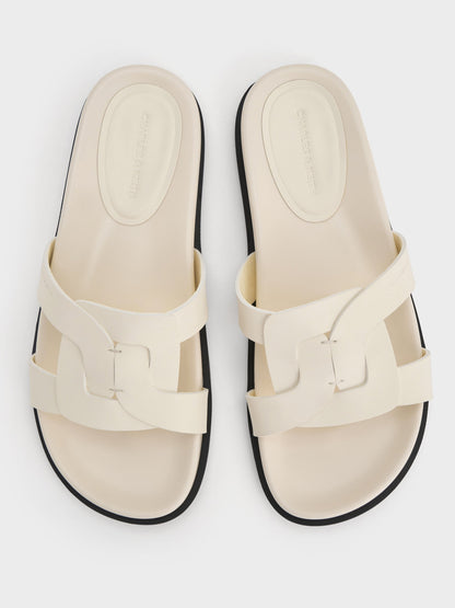 CHARLES & KEITH Exclusive / Fannie Interwoven Slide Sandals - Cream