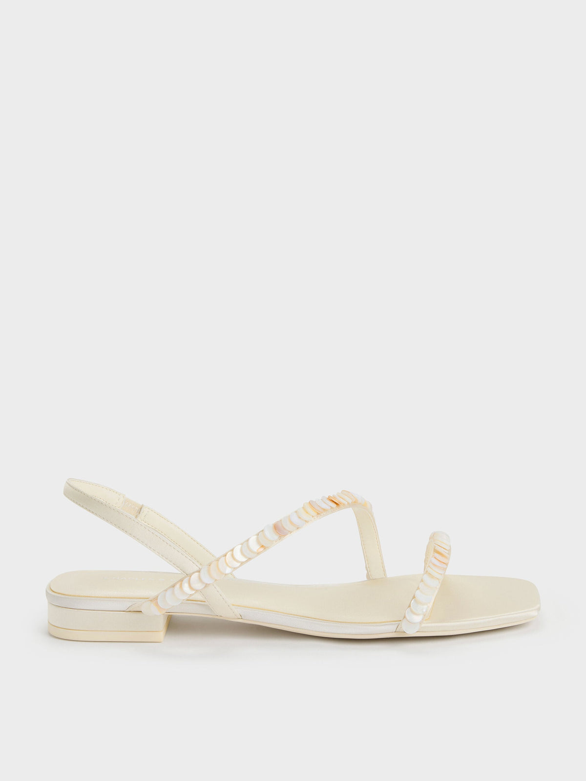 CHARLES & KEITH Sale / Briella Sequinned Strappy Sandals - Cream