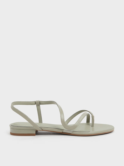 CHARLES & KEITH Customer Favorite / Arden Wavy Toe-Ring Sandals - Mint Green