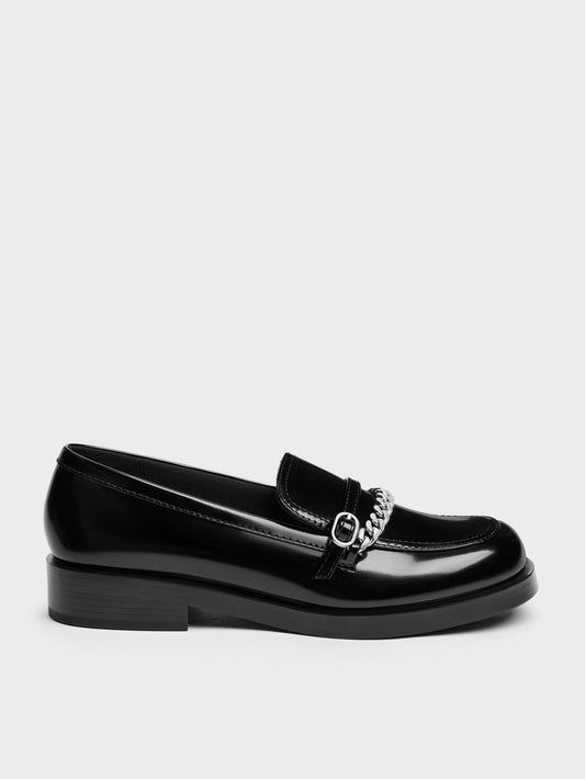 CHARLES & KEITH Featured / Georgie Chain Loafers - Black Box